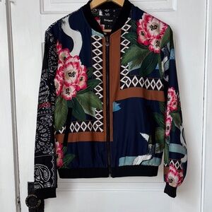 DESIGUAL CASSIDY PRINTED BOMBER JACKET